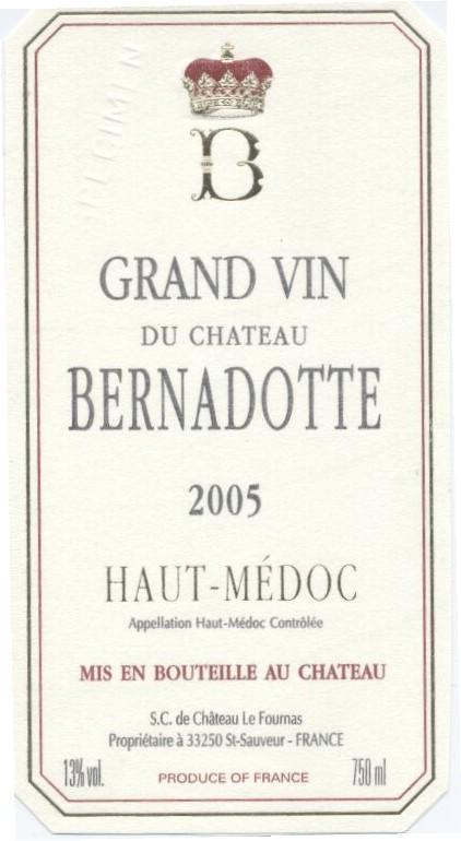 Grand Vin Du Chateau Bernadotte