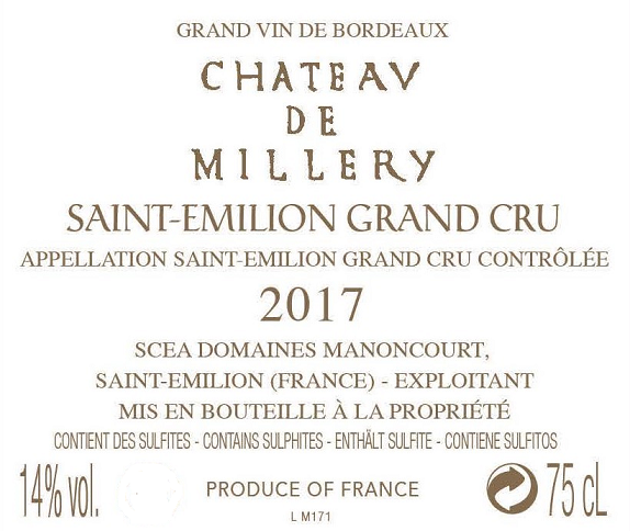 Chateav De Millery Saint-Emilion Grand Cru