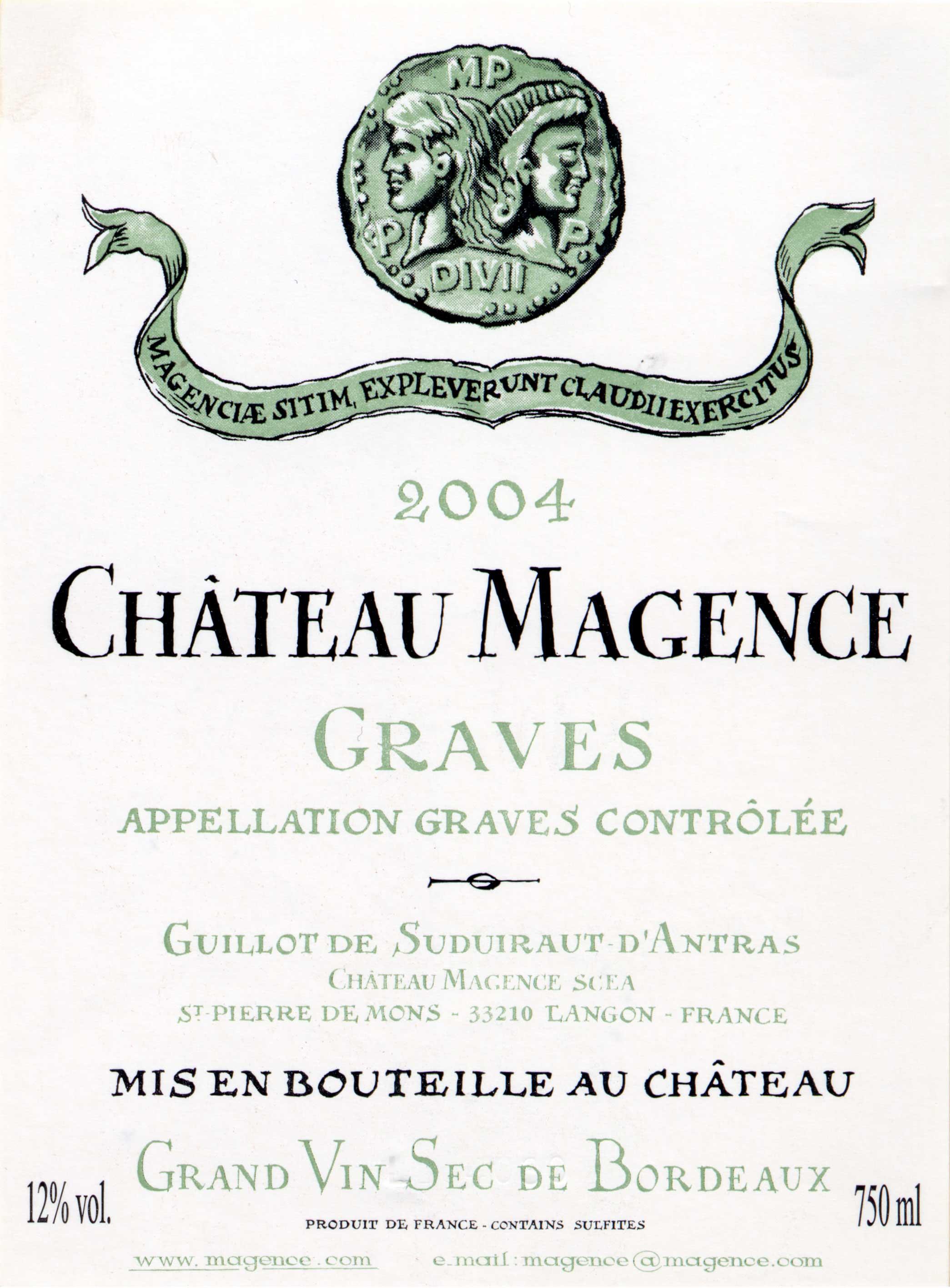 Chateau Magence Graves Ac White Table Wine