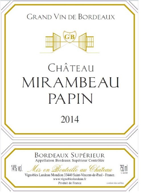 Château Mirambeau Papin Bordeaux Supérieur