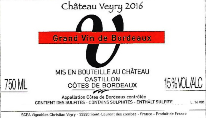 Château Veyry Grand Vin De Bordeaux