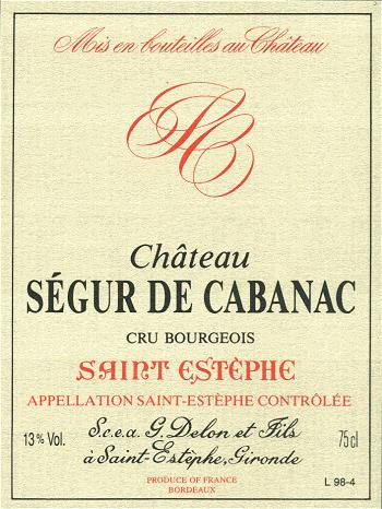 Segur De Cabanac Cru Bourgeois Saint Estephe