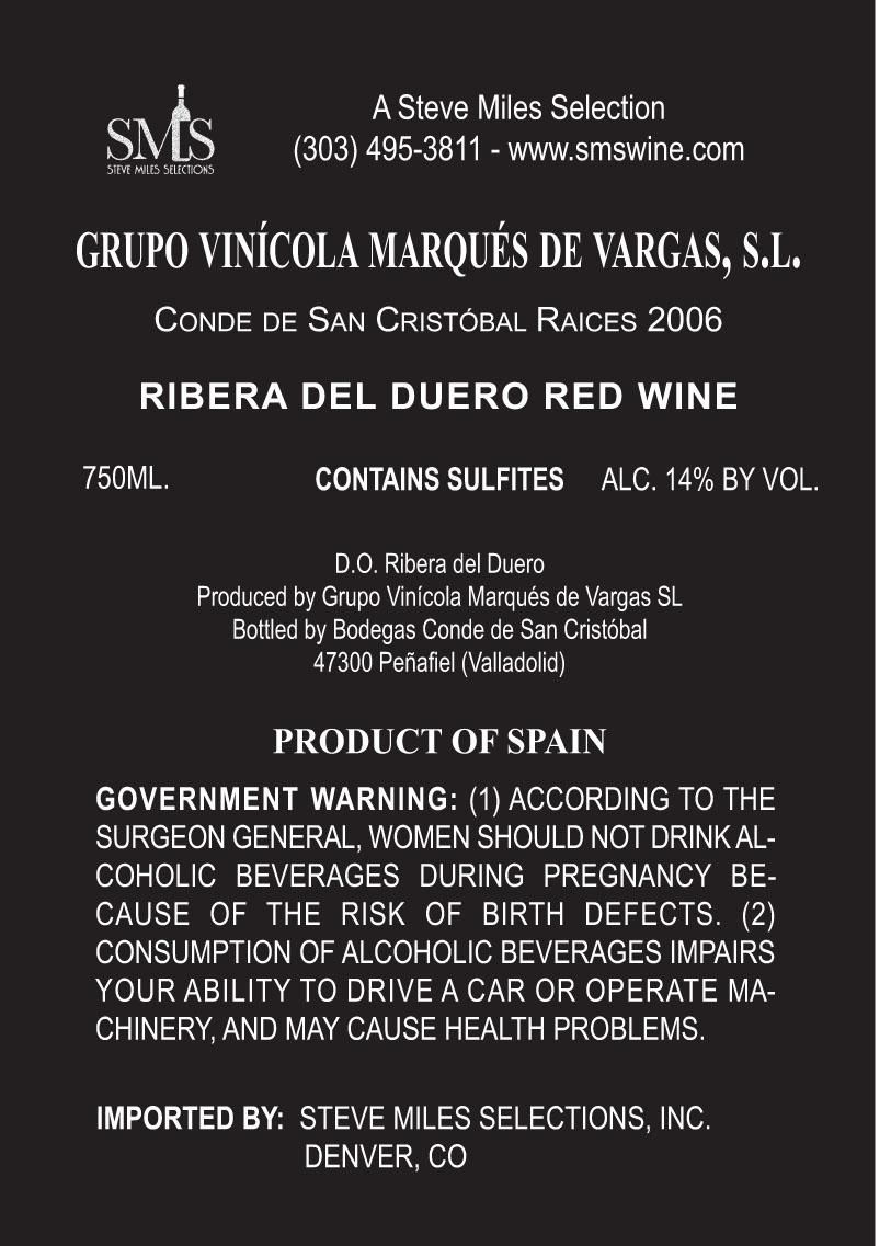 Conde de San Cristóbal Raices