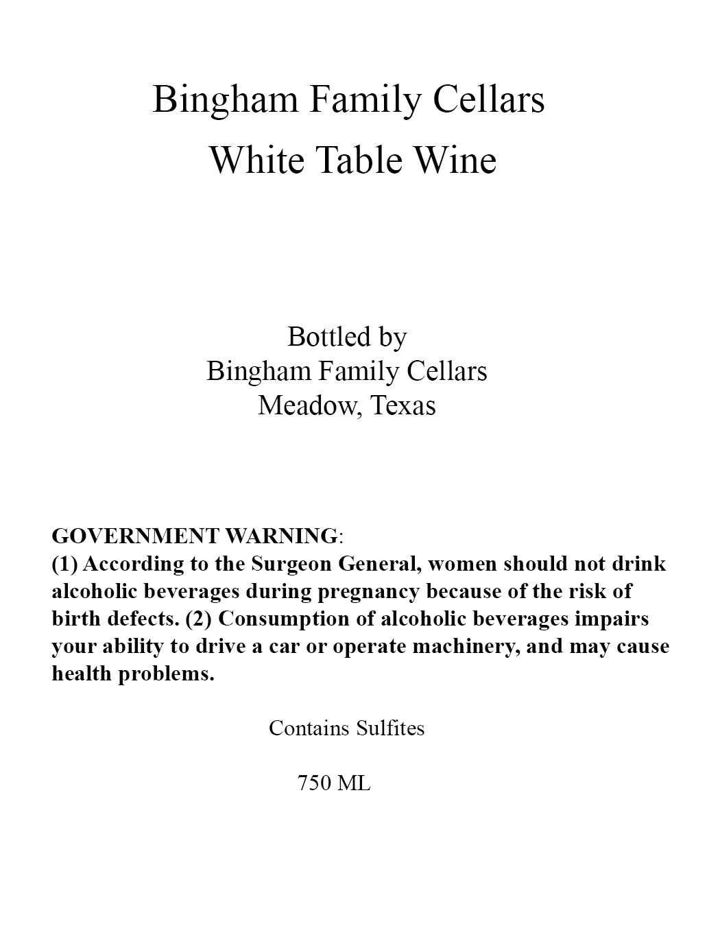 White Table Wine