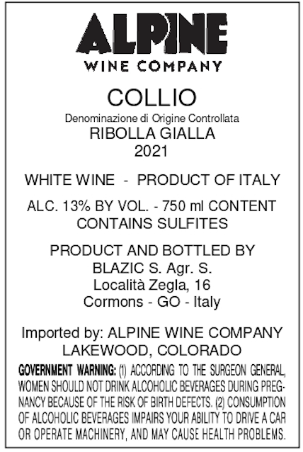 Collio Ribolla Gialla