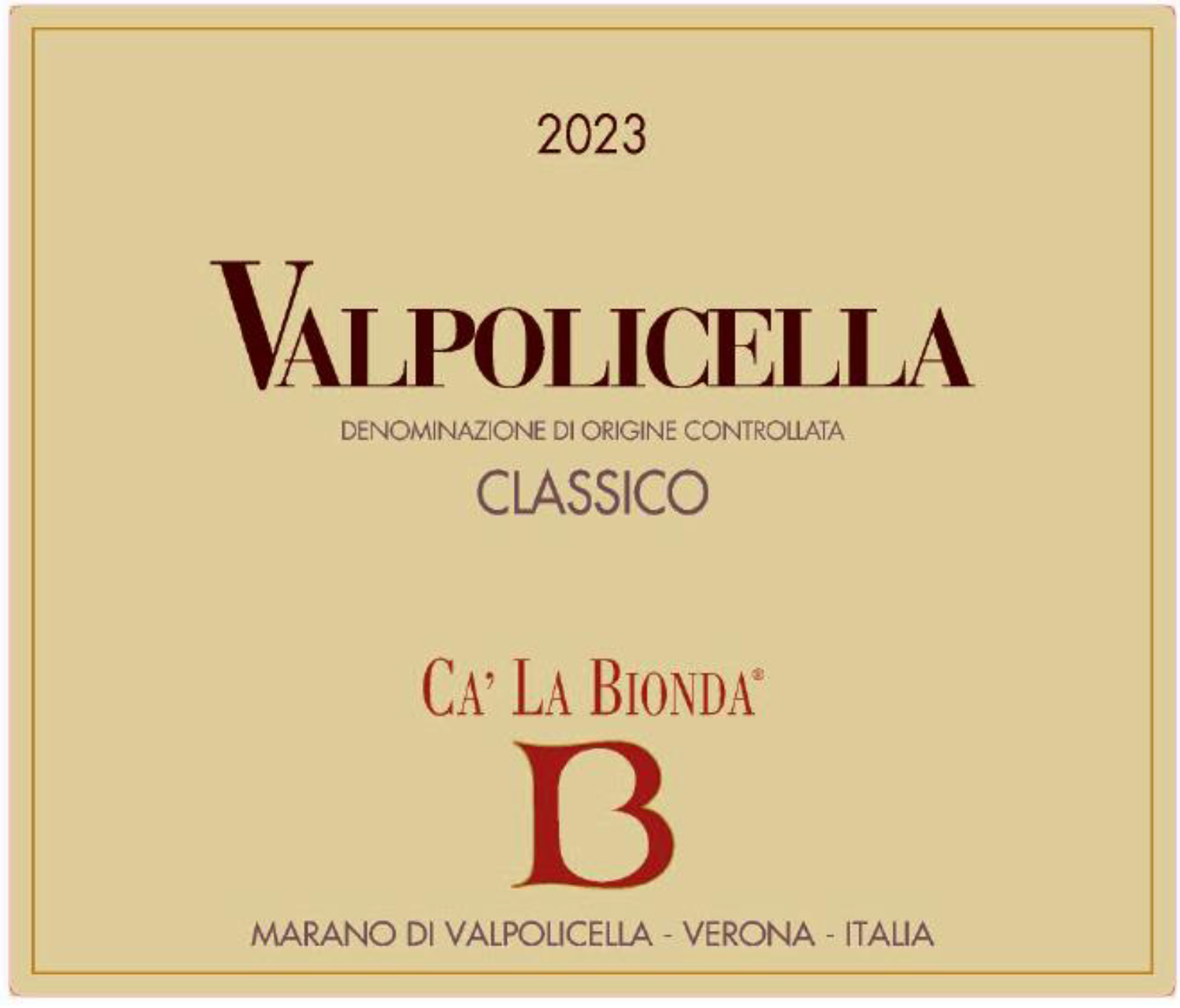 Valpolicella Classico Ca' La Bionda B
