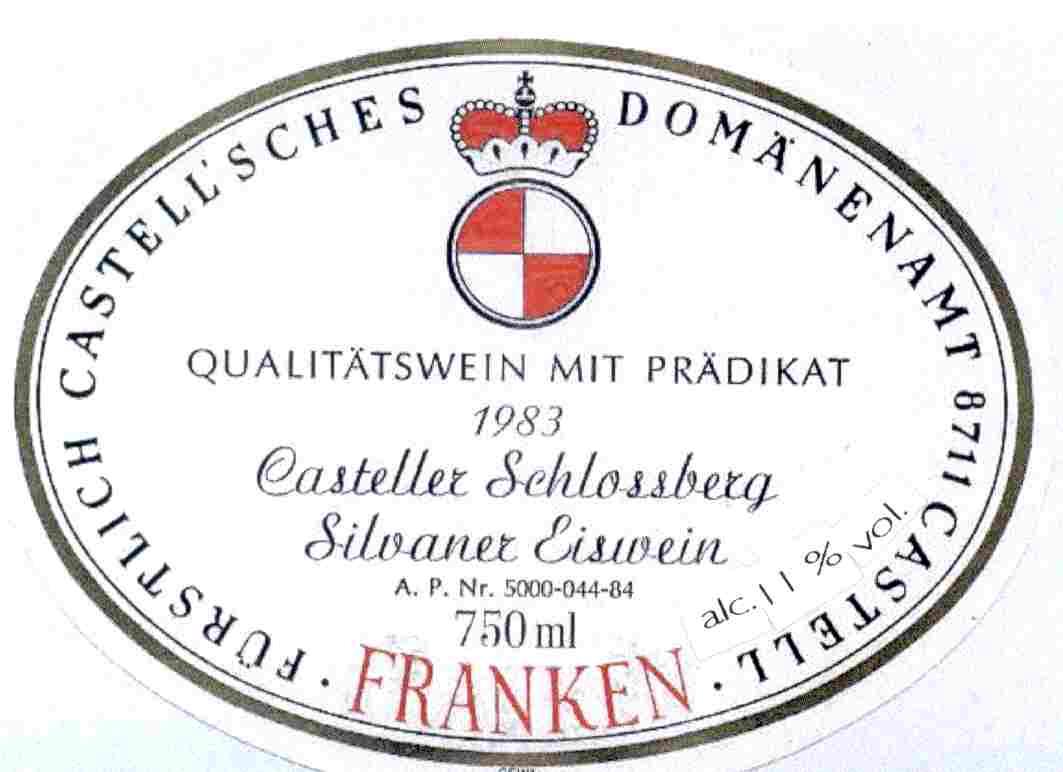 Casteller Schlossberg Silvaner Eiswein