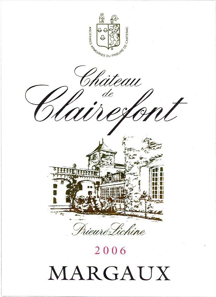 Armoiries Du Prieuré De Chateau Clairefont Frieure Lichine