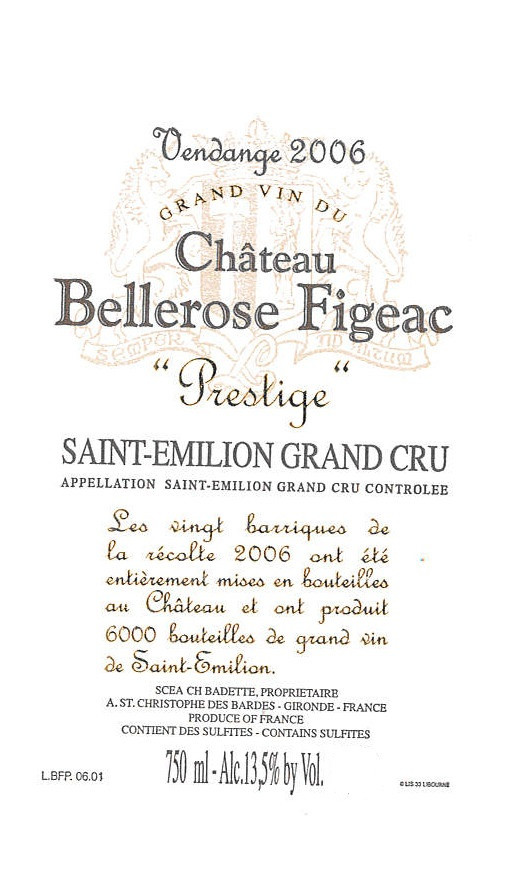 Bellerose Figeac Red Wine