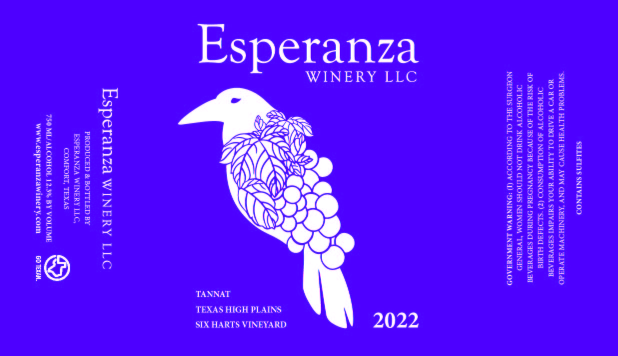 Tannat Texas High Plains Six Harts Vineyard