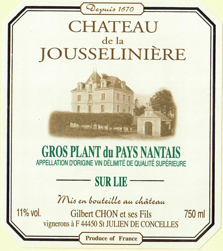 Chateau Jousselinière De La Gros Plant