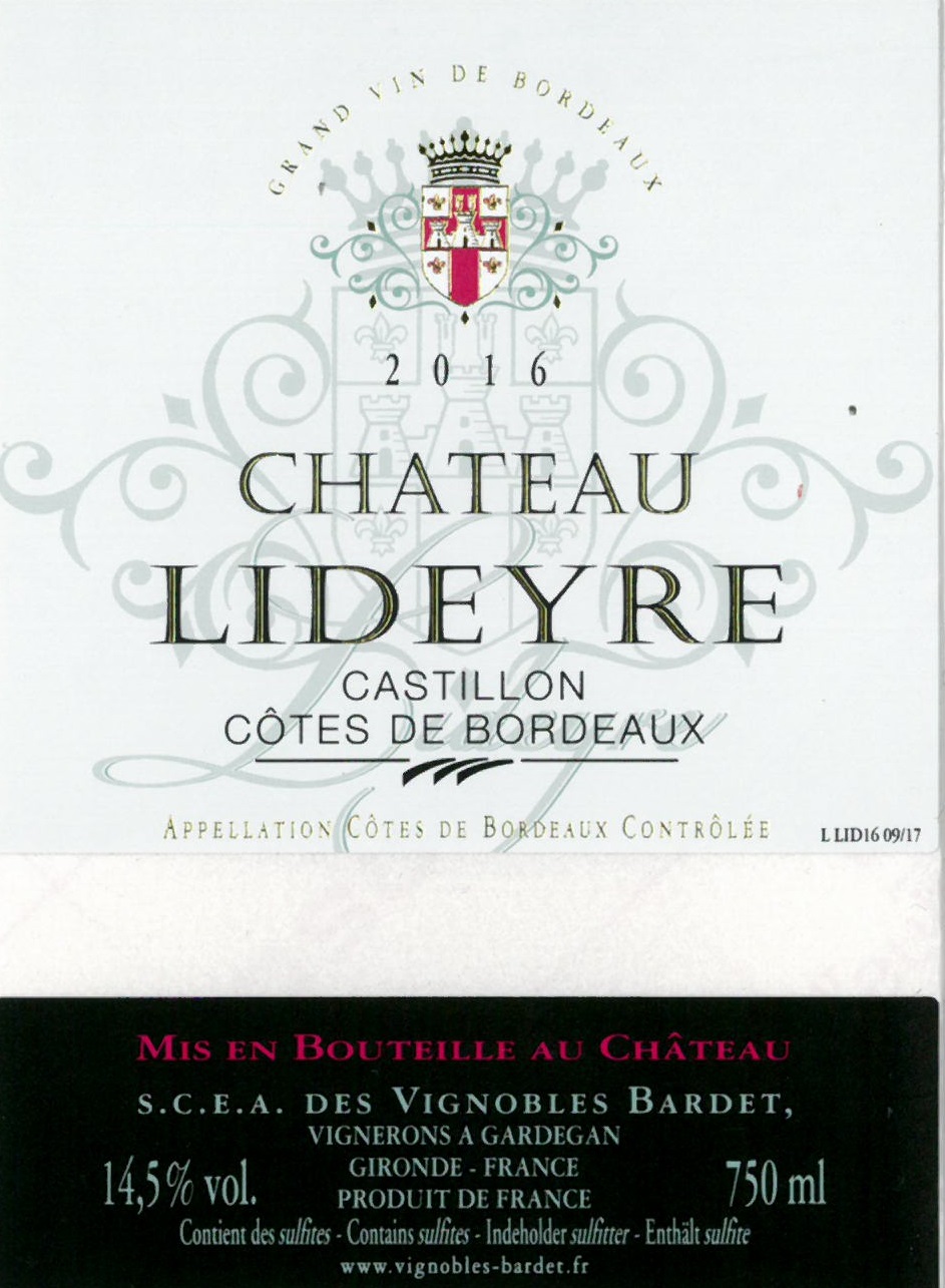 Lideyre Castillon Cotes De Bordeaux