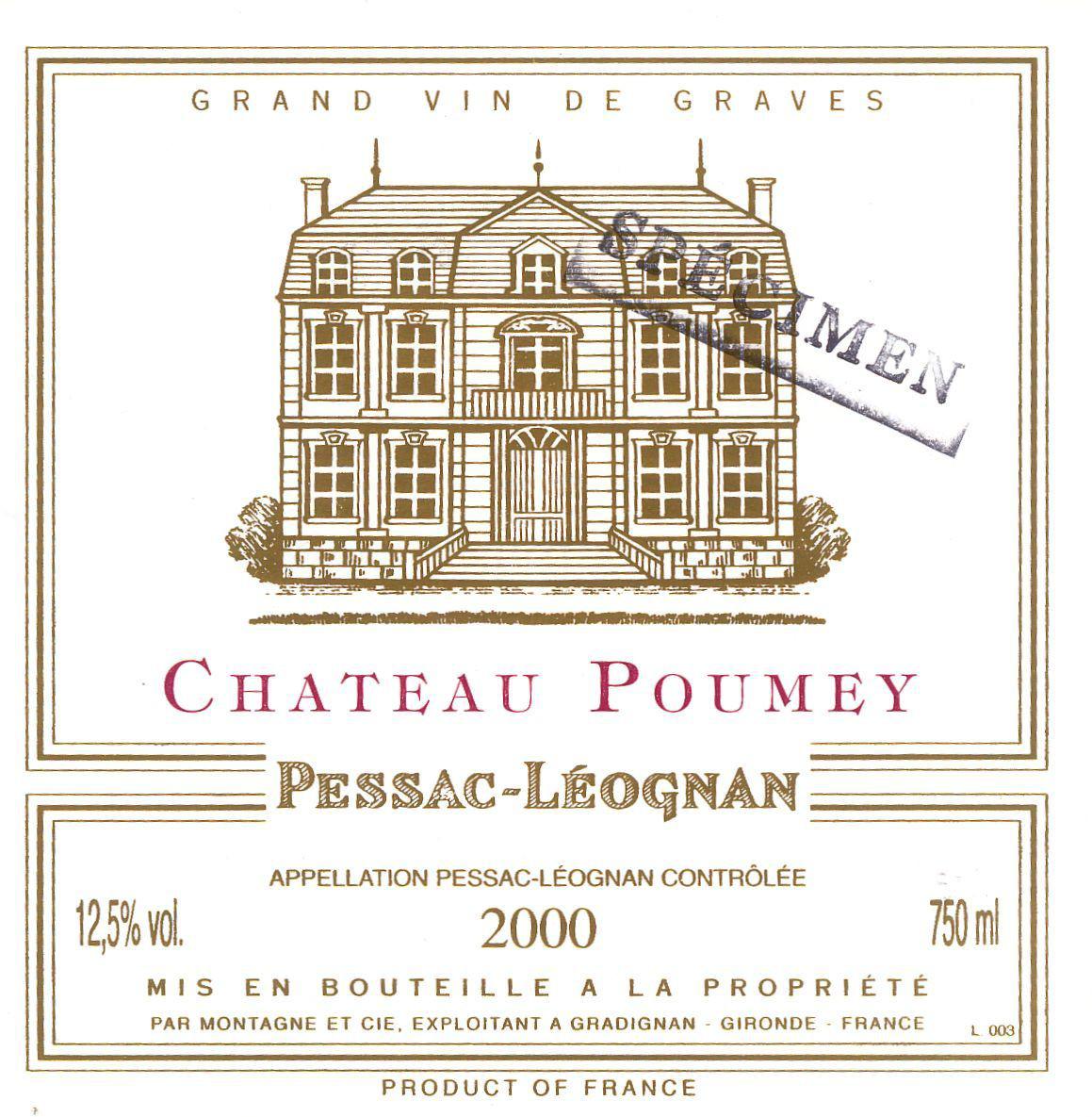 Poumey Pessac-Leognan Red Bordeaux Wine