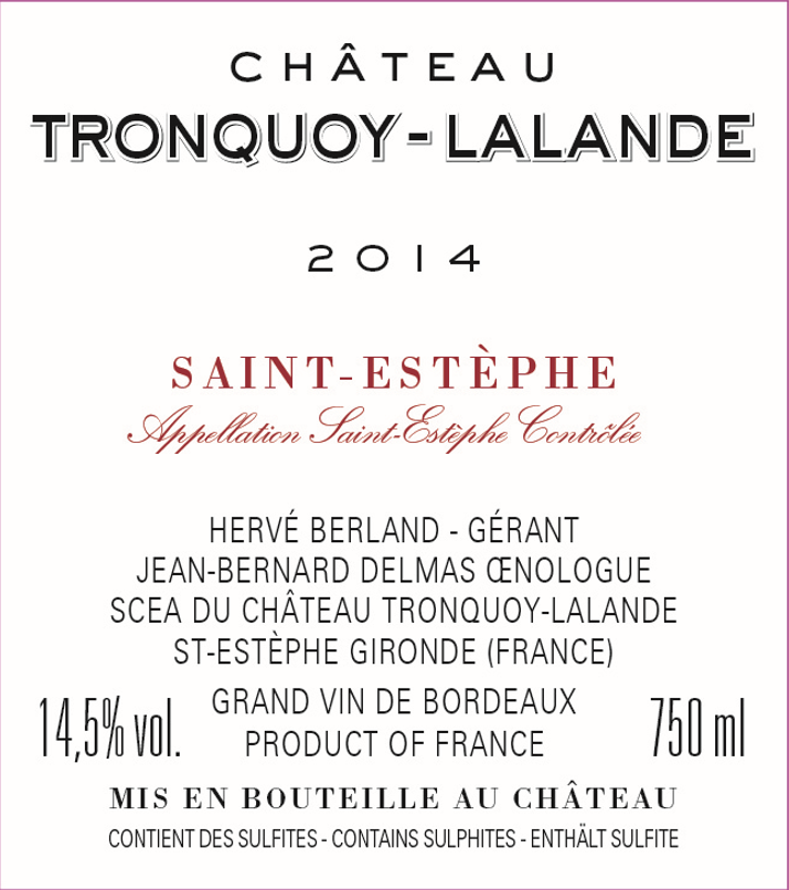 Château Tronquoy - Lalande Saint - Estèphe