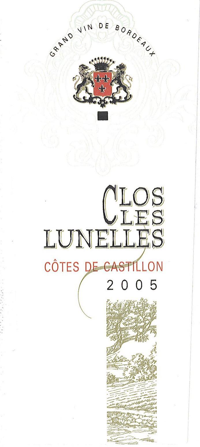 Grand Vin C'es Los Les Lunelles Côtes De Castillon De Bordeaux