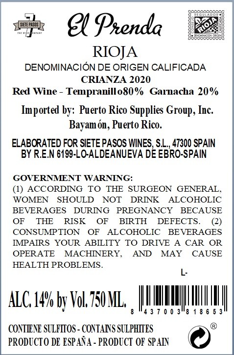 El Prenda Rioja Crianza
