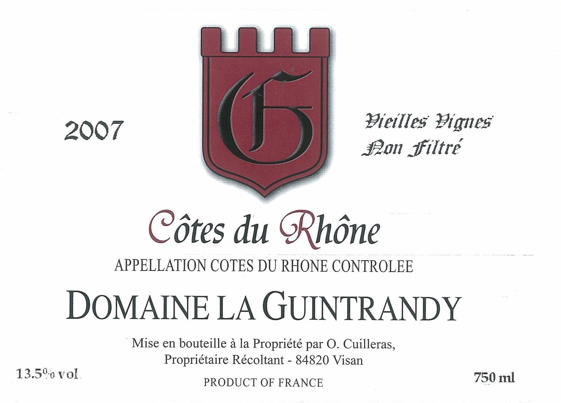 Vieilles Vignes Non Filtré