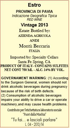 Estro Red Wine Vintage