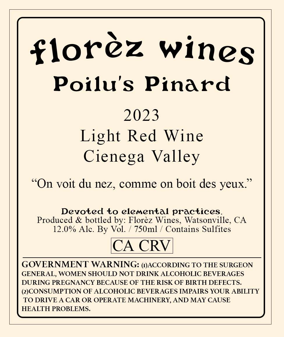 Poilu's Pinard Light Red Wine