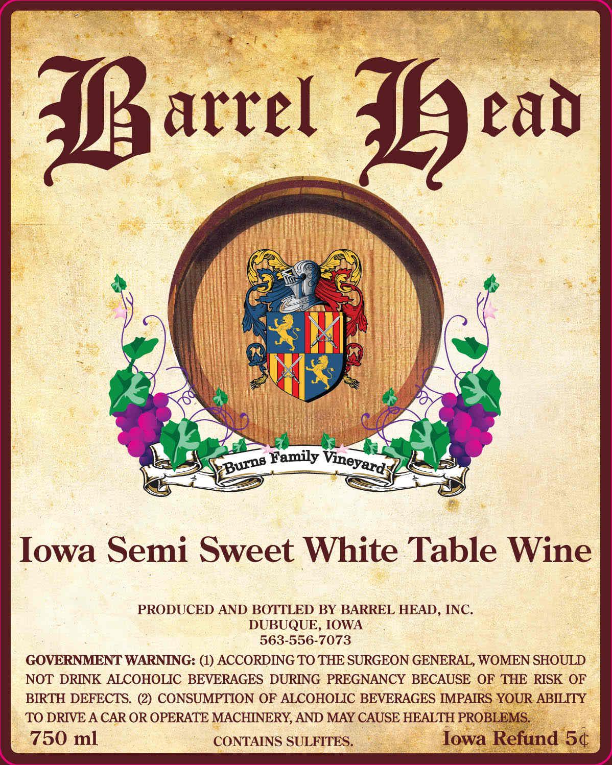 Iowa Semi Sweet White Table Wine