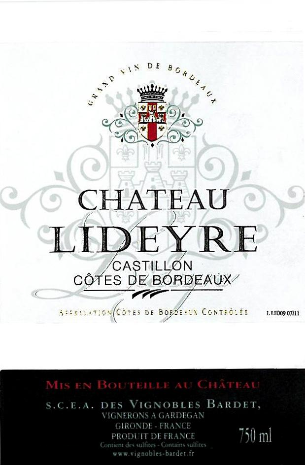 Chateau Lideyre Castillon Cotes De Bordeaux Red Wine