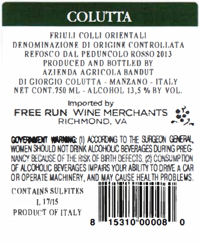 Refosco Dal Peduncolo Rosso