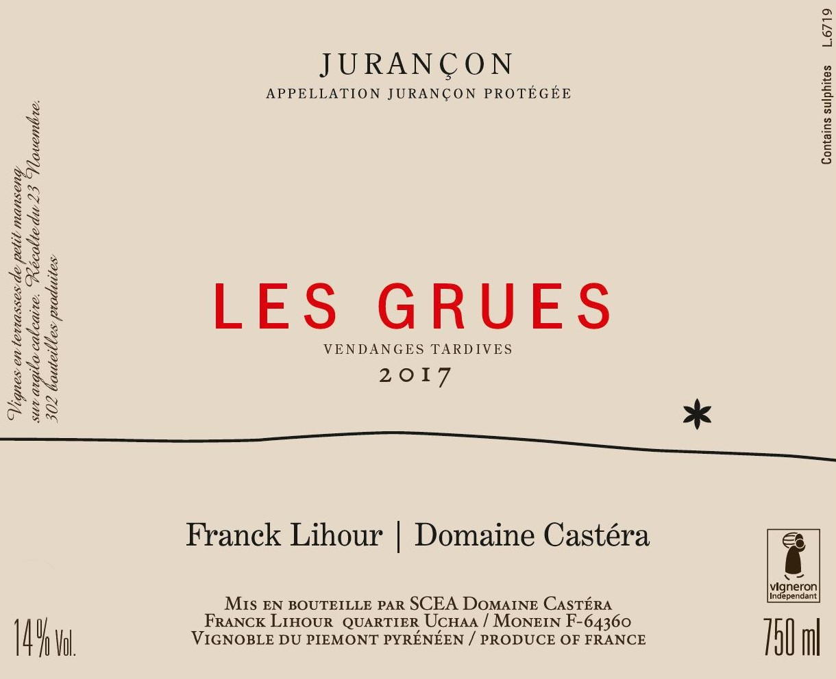 Jurançon Vendanges Tardives Les Grues