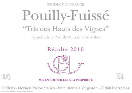 Pouilly - Fuissé Tris Des Hauts Des Vignes