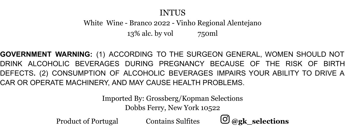 Intus White Wine