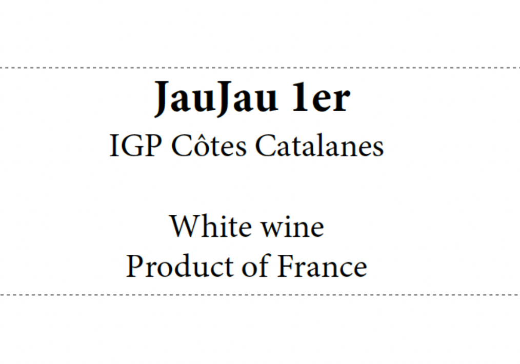 Jaujau 1er Igp Côtes Catalanes White
