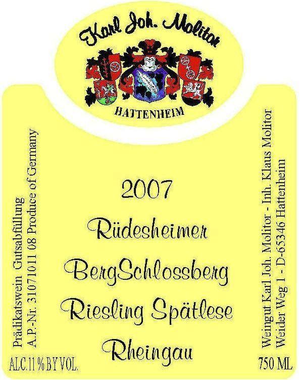 Rüdesheimer Berg Schlossberg Spätlese