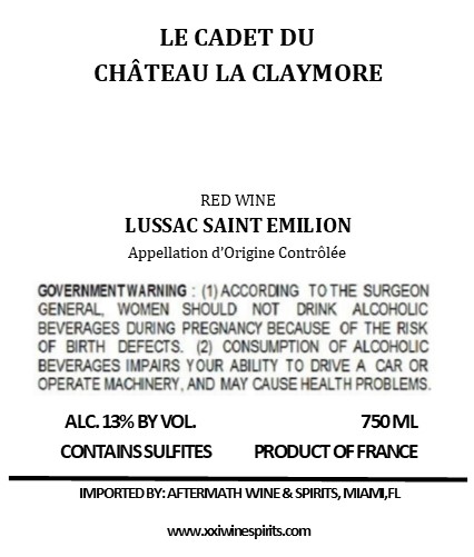 Le Cadet du Château La Claymore