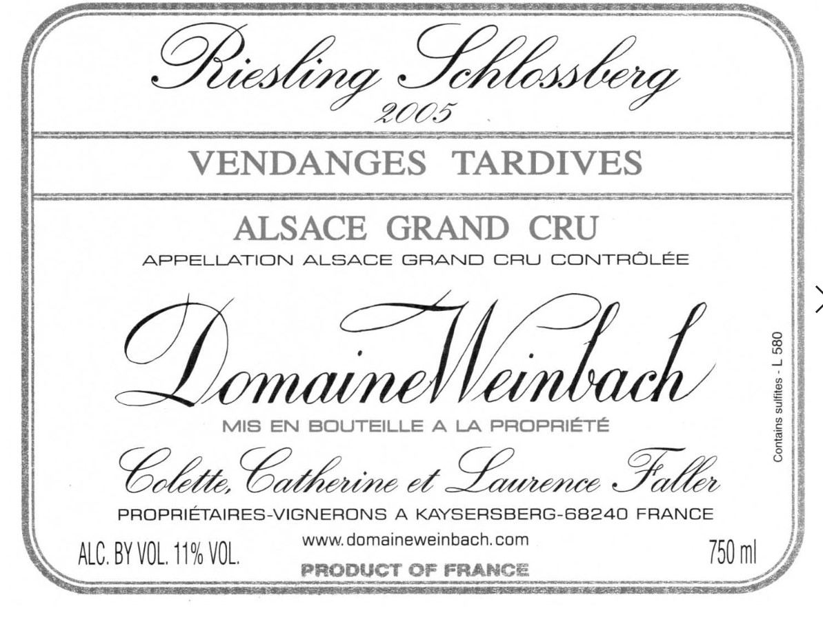 Schlossberg Vendanges Tardives