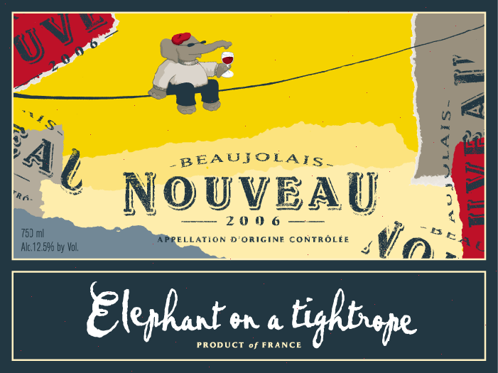 Elephant on a tightrope