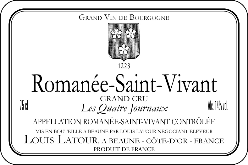 Grand Vin De Bourgogne Romanée - Saint - Vivant Grand Cru Les Quatre Journaux