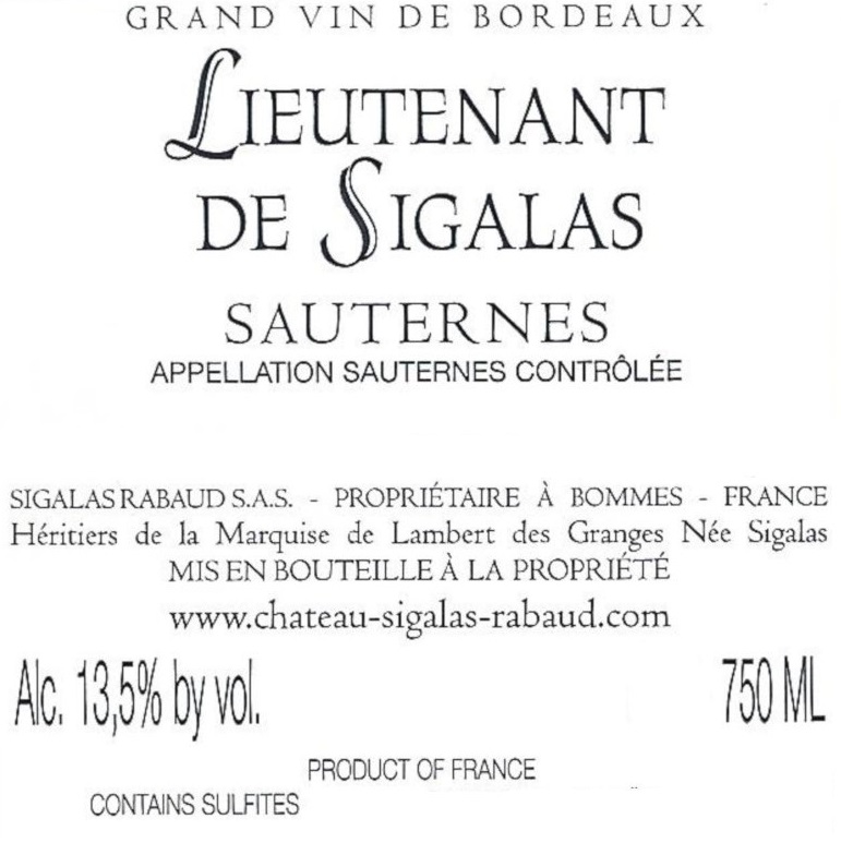 Lieutenant de Sigalas
