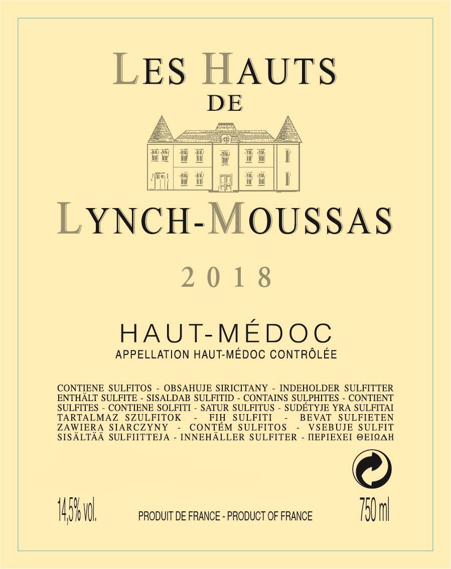 Les Hauts Red Bordeaux Wine De Lynch Moussas