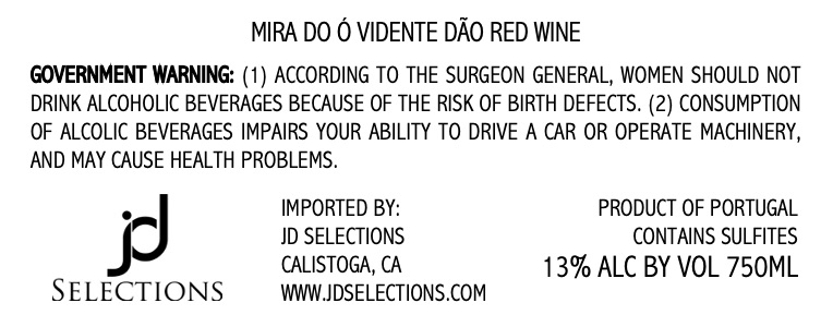 Mira Do Ó Vidente Dão Red Wine