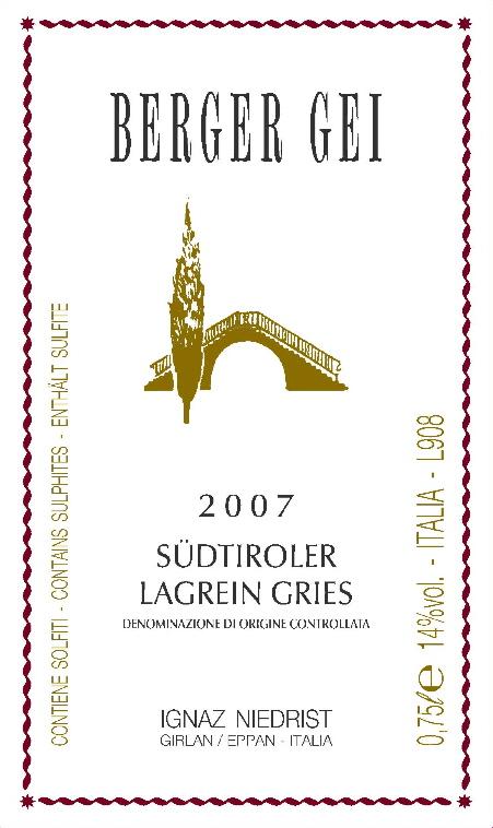 Lagrein Gries Red Wine