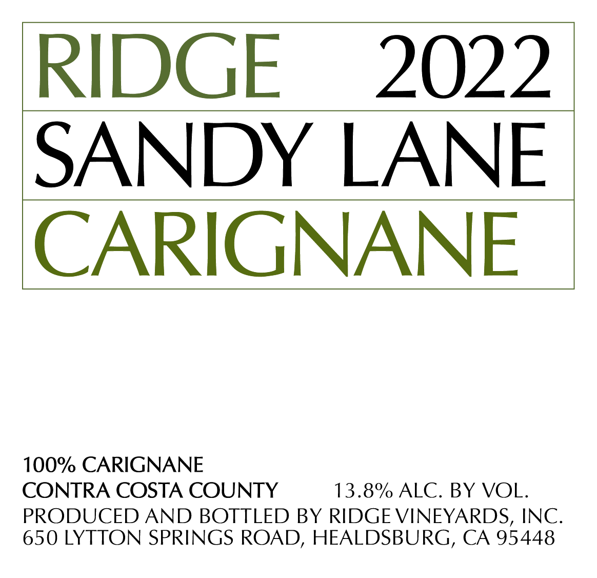 Sandy Lane Carignane