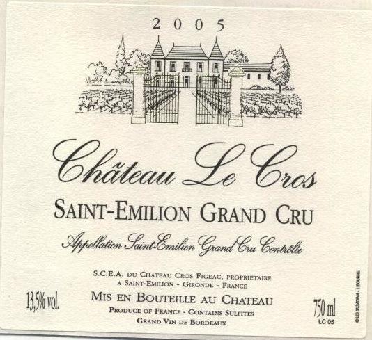 Chateau Le Cros St-Emilion Grand Cru