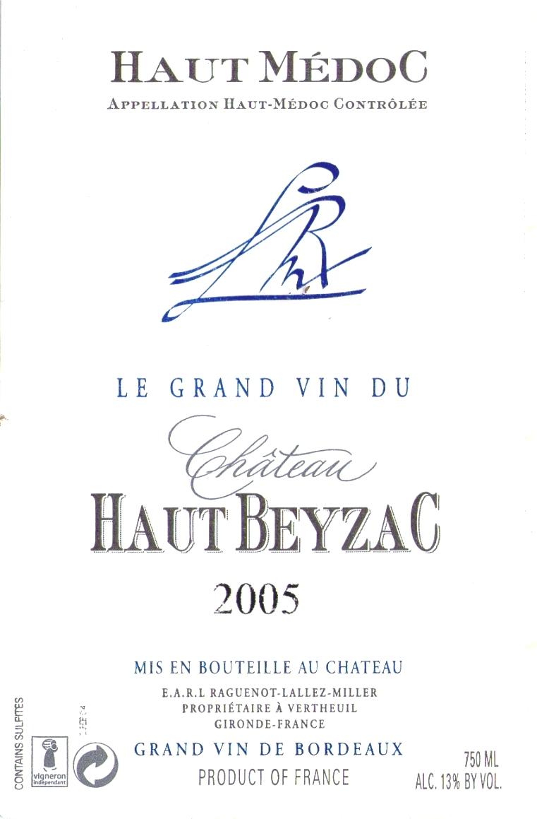 Le Grand Vin Du Chateau Haut Beyzac
