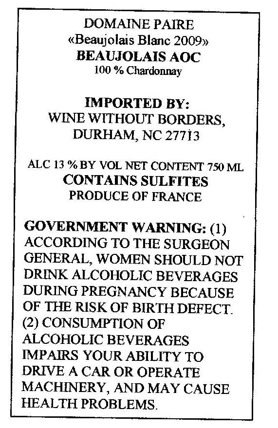 Beaujolais Blanc 2009