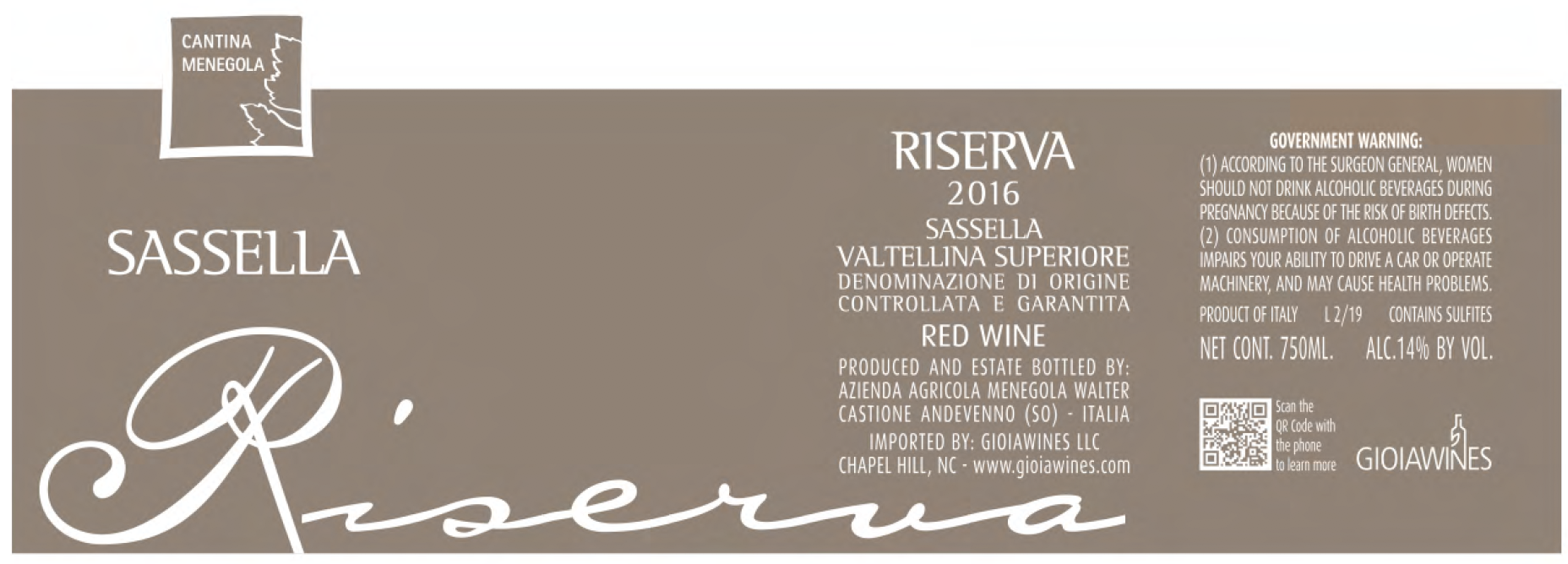 Sassella Riserva 2016