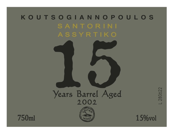 15 Years Barrel Aged Koutsogiannopoulos Santorini Assyrtiko