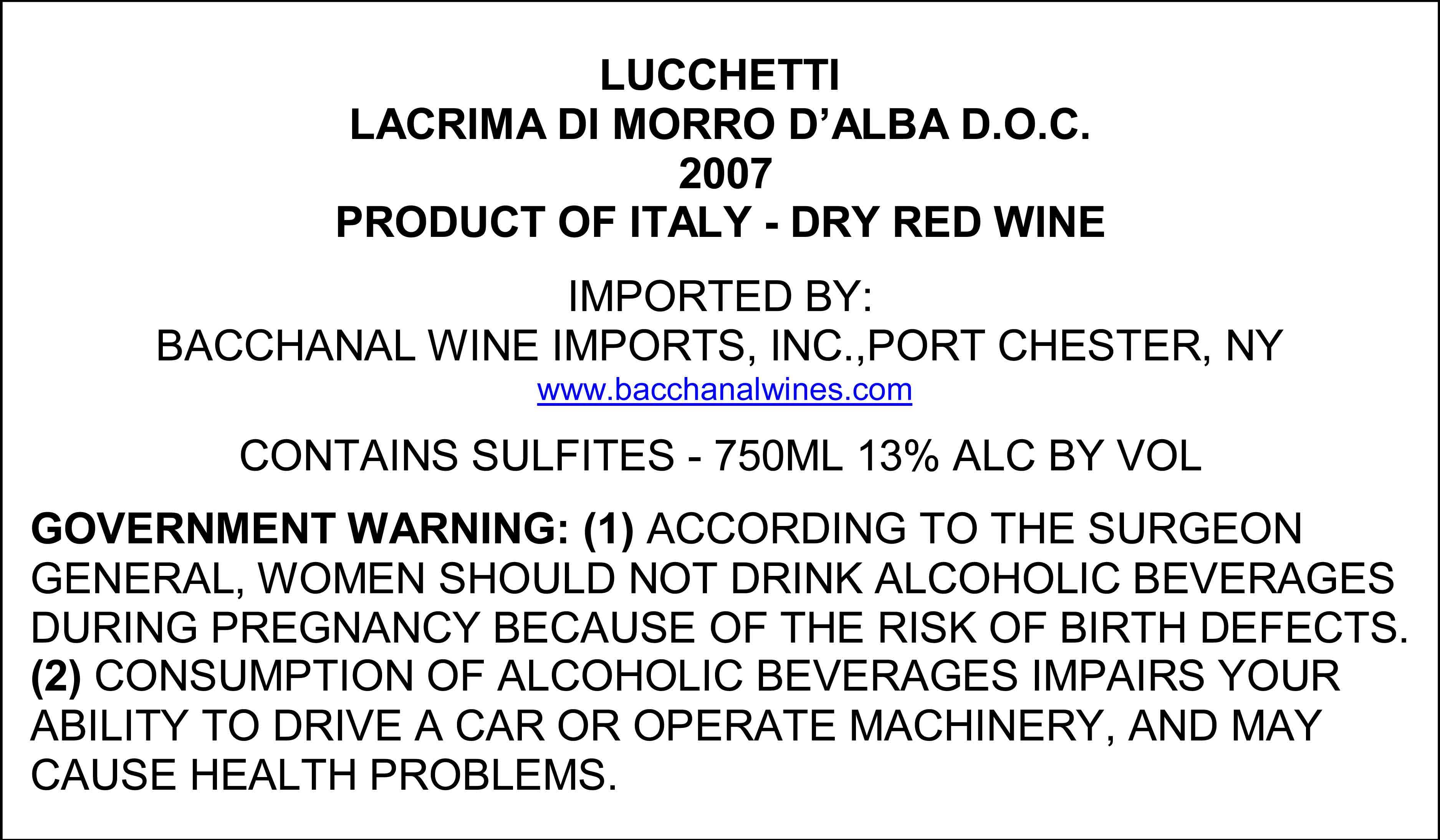 Lacrima di Morro d'Alba D.O.C.