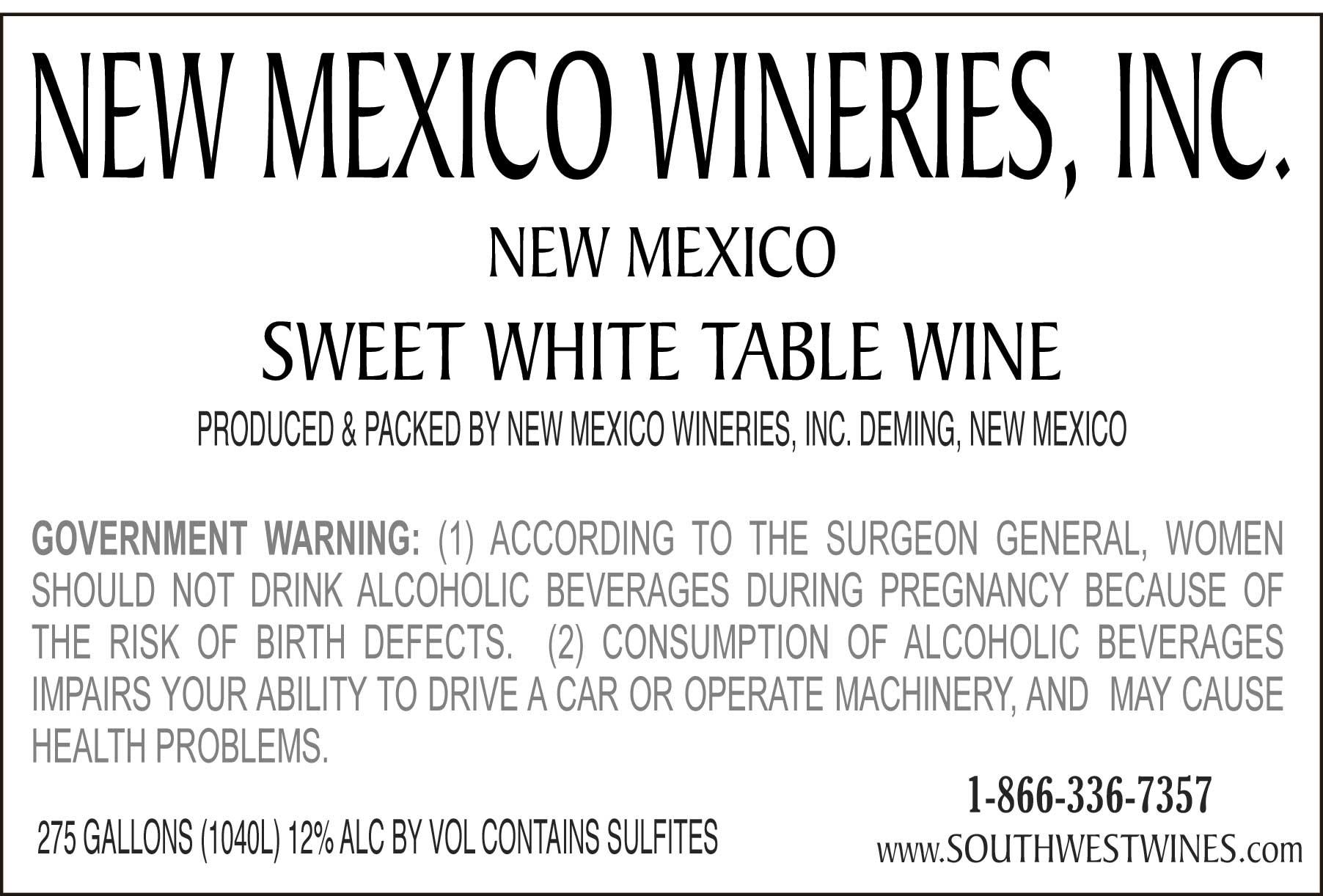 Sweet White Table Wine