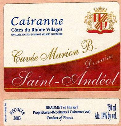 Cuvee Marion B.