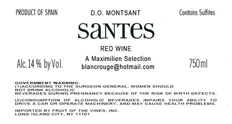 Santes Red Wine
