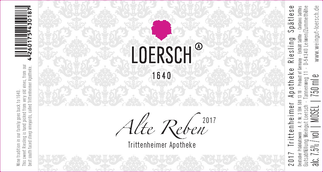 Trittenheimer Apotheke Spatlese Alte Reben